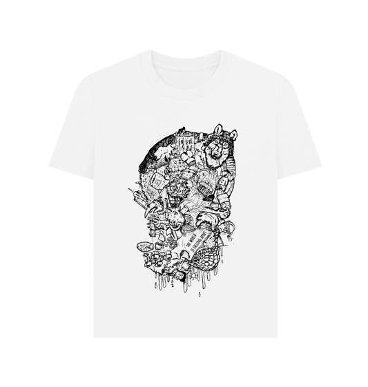 White Environmental Awareness T-Shirt Woman's