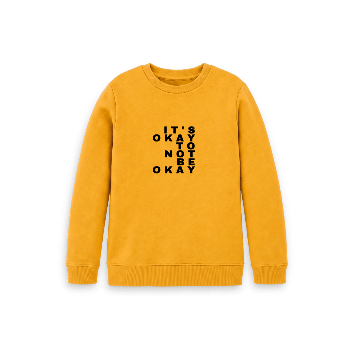 Mustard Printed Kids Jumper Front