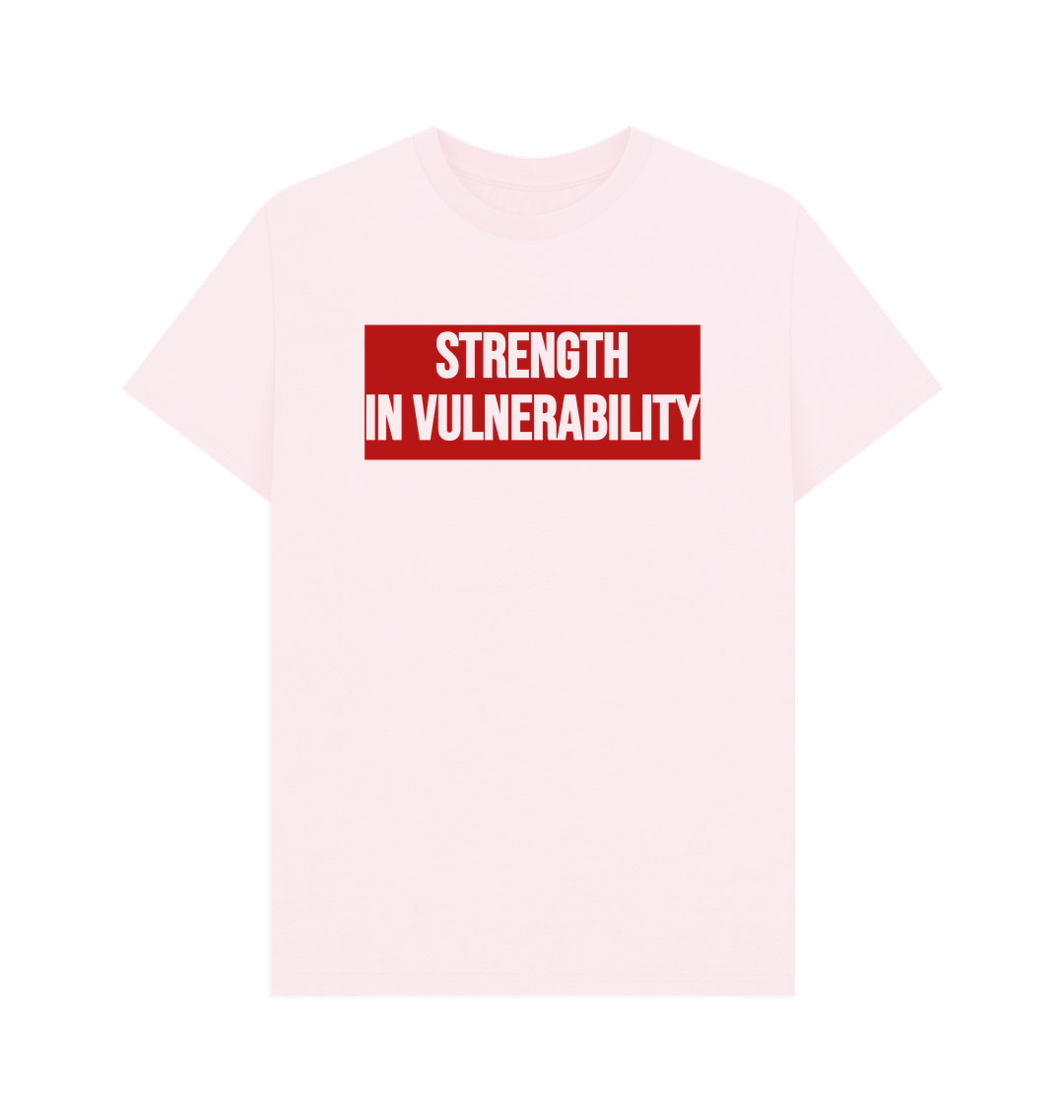 Pink Strength In Vulnerability Men's Mental Health Organic Cotton T-Shirt