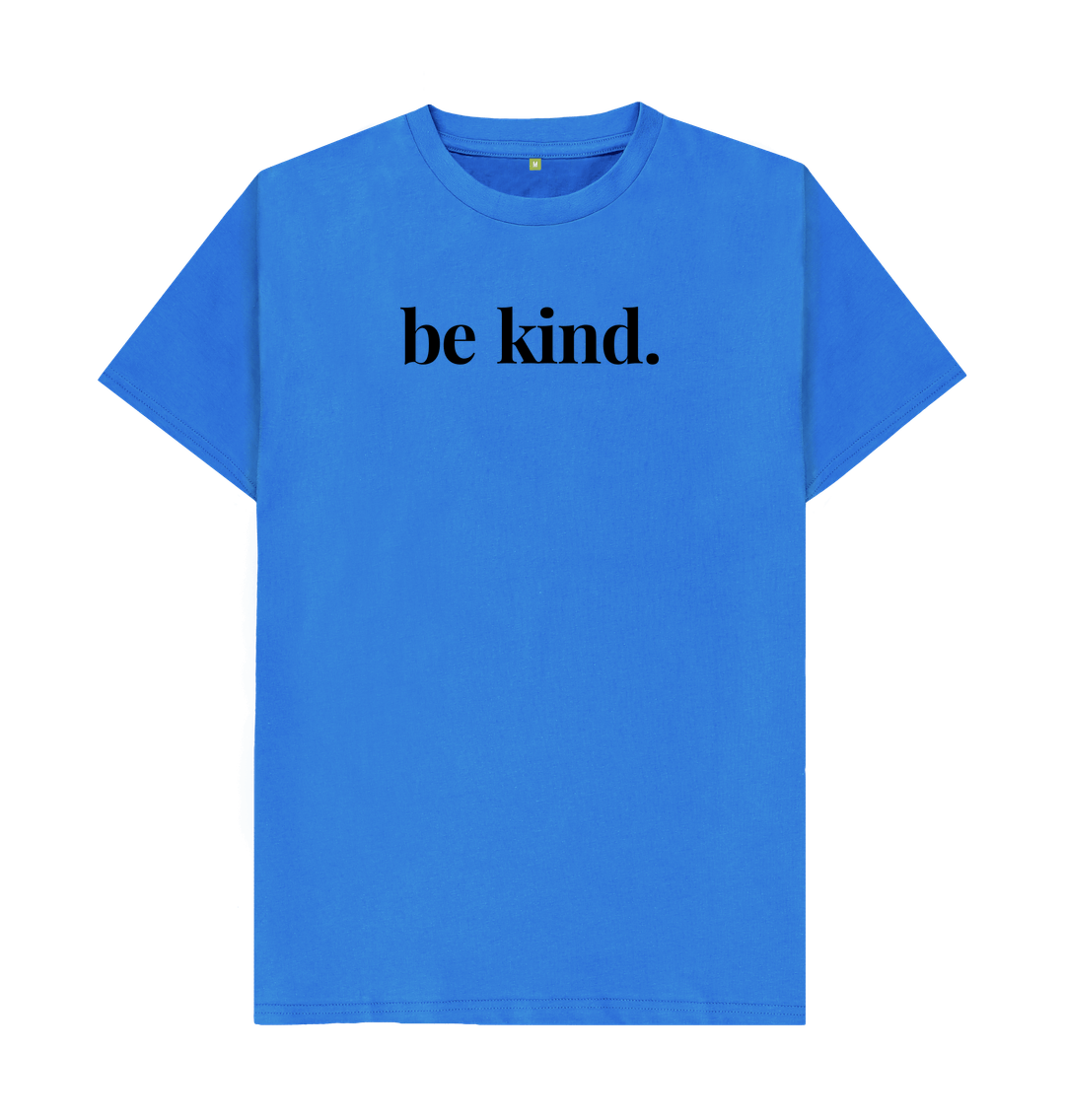Bright Blue Men's Mental Health Organic Cotton T-Shirt Be Kind