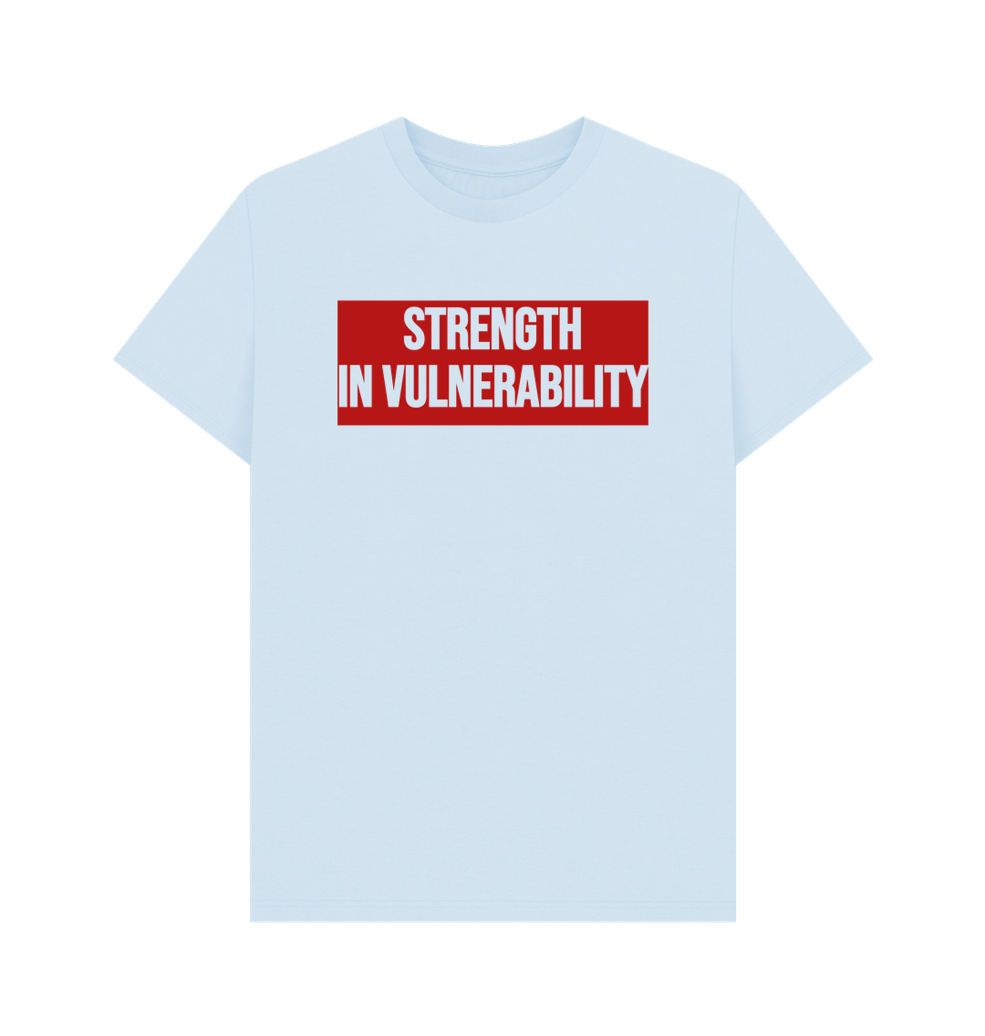 Sky Blue Strength In Vulnerability Men's Mental Health Organic Cotton T-Shirt