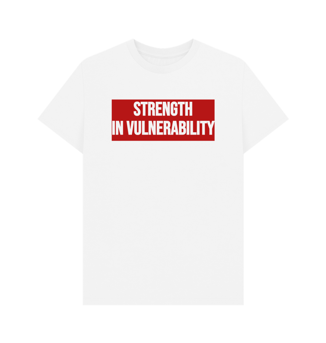 White Strength In Vulnerability Men's Mental Health Organic Cotton T-Shirt