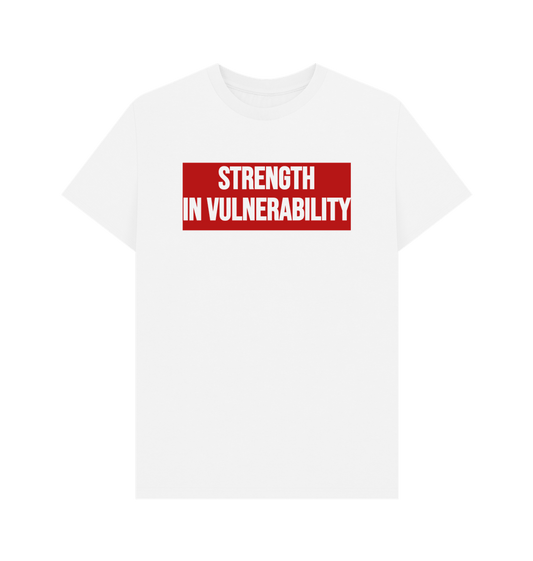 White Strength In Vulnerability Men's Mental Health Organic Cotton T-Shirt