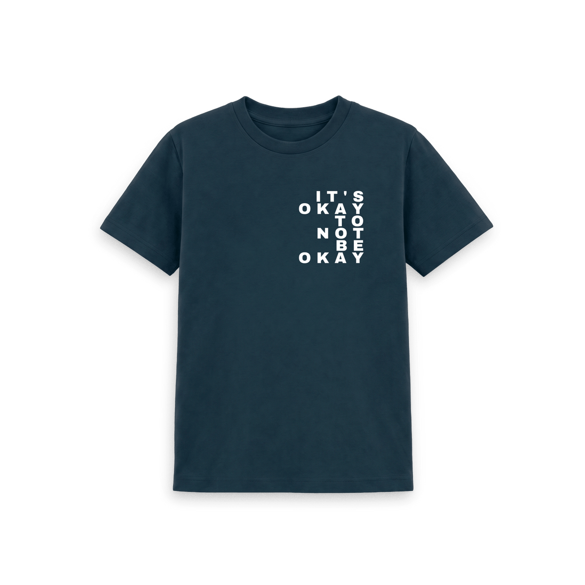 Denim Blue Printed Kids T-Shirt Front
