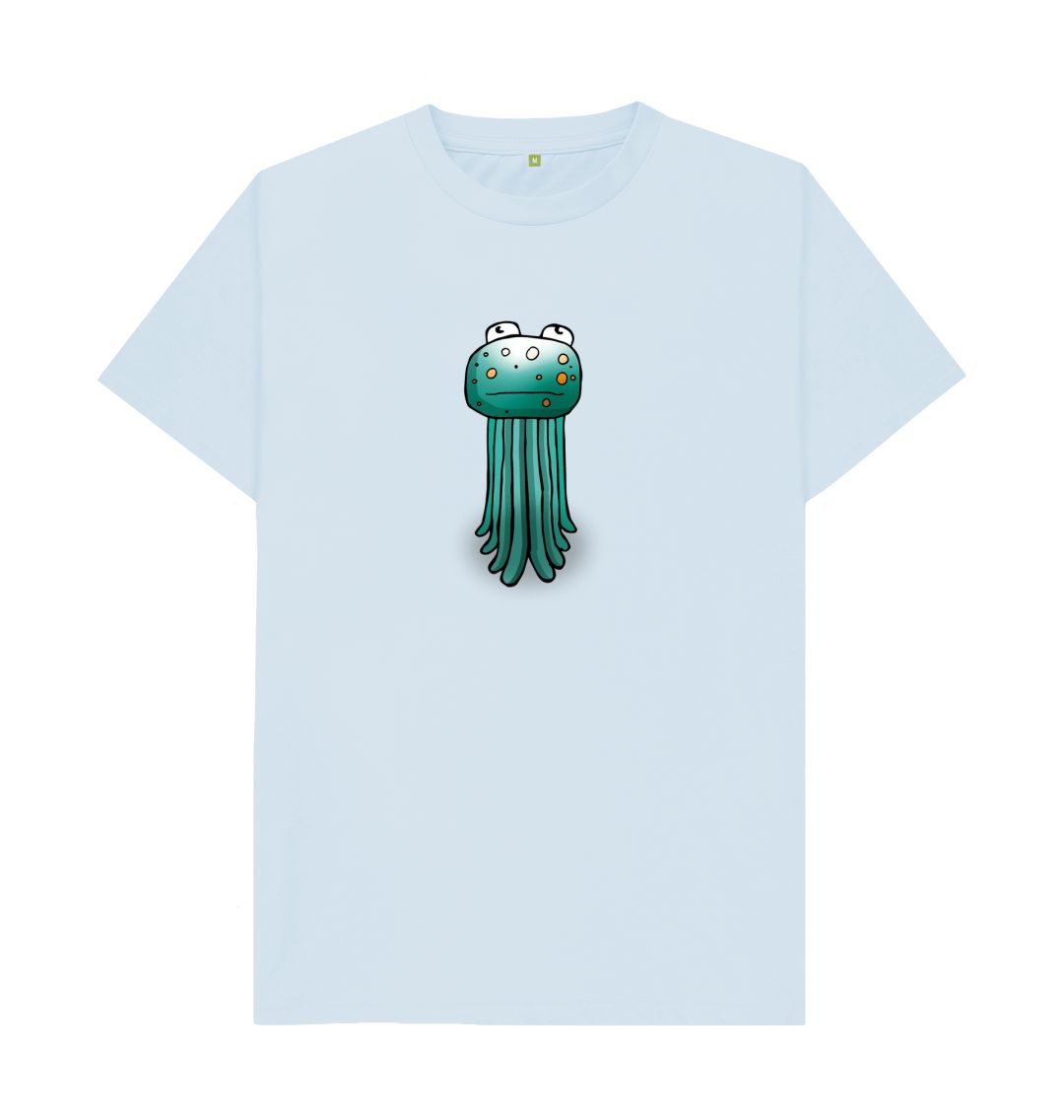 Sky Blue I'm Okay That's Okay Men's Mental Health Emotion T-Shirt Organic Cotton No Text