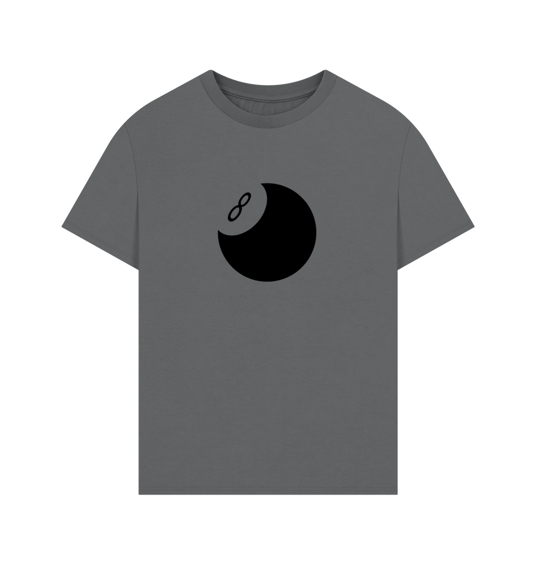 Slate Grey Organic Cotton Oversized 8 Ball Men's T-Shirt