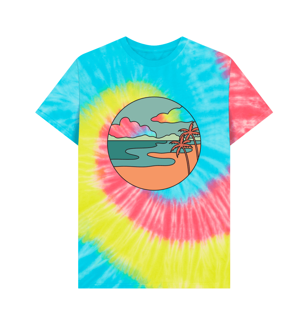 Tie Dye Organic Cotton Men's Beach T-Shirt