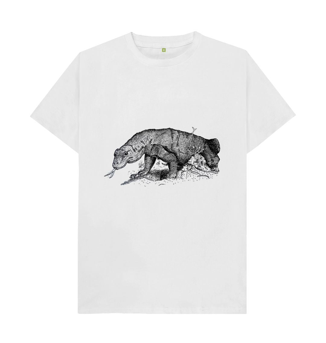 White Komodo Dragon Organic T-Shirt Men's