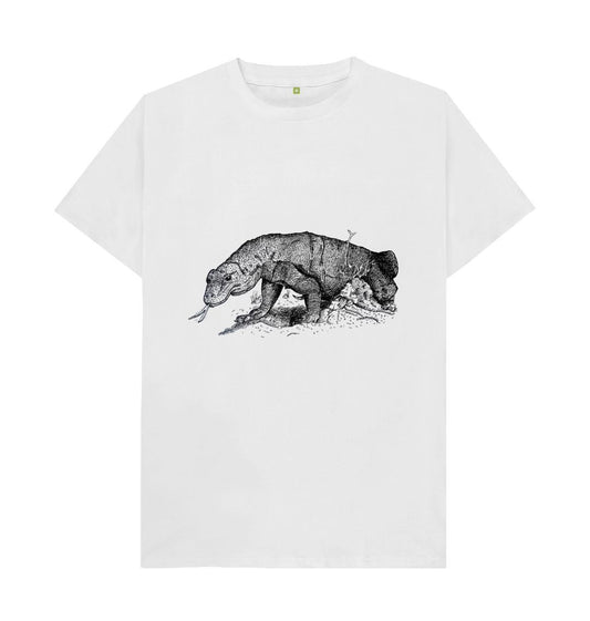 White Komodo Dragon Organic T-Shirt Men's