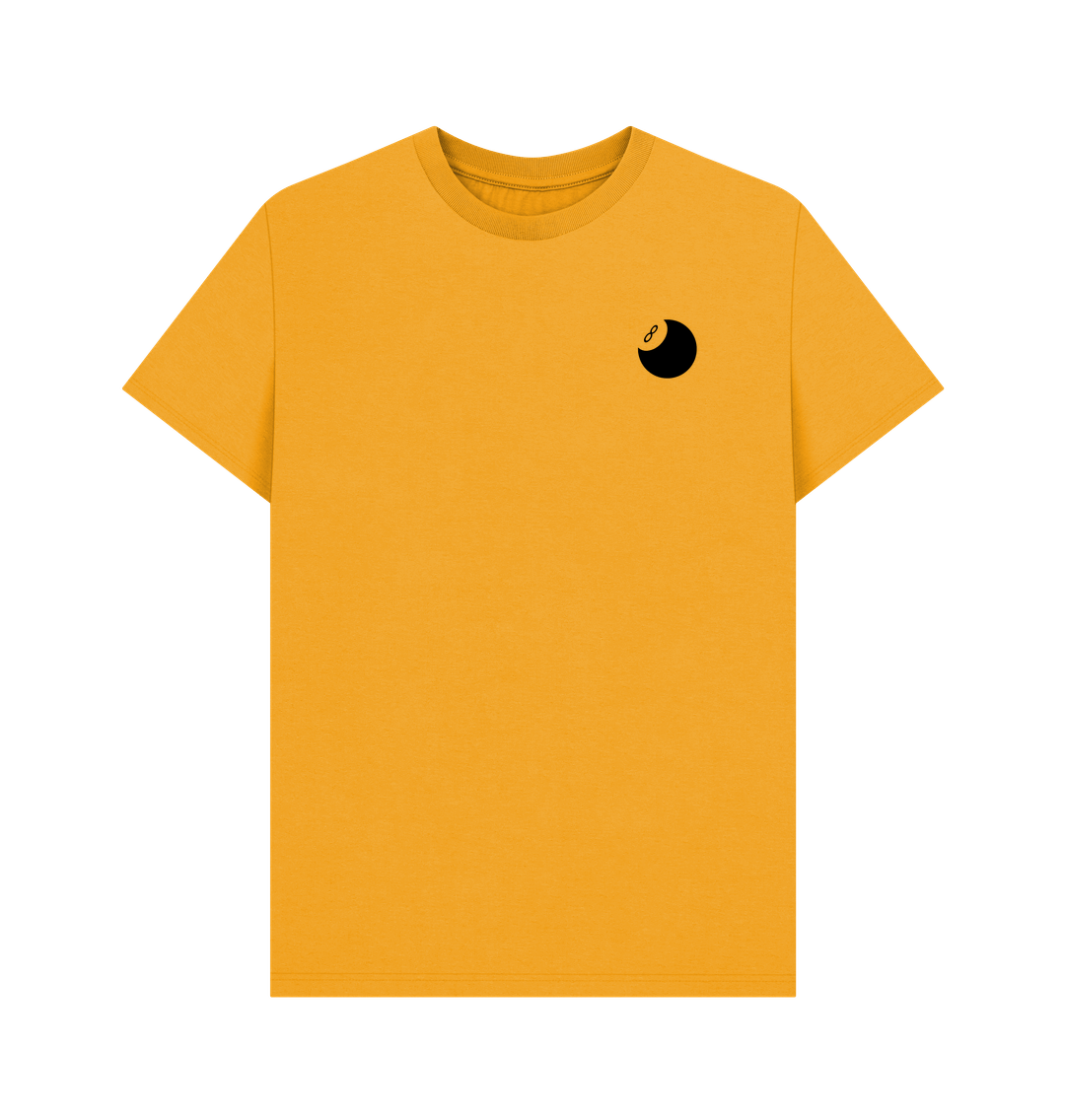Mustard Organic Cotton Men's 8 Ball T-Shirt Small Logo