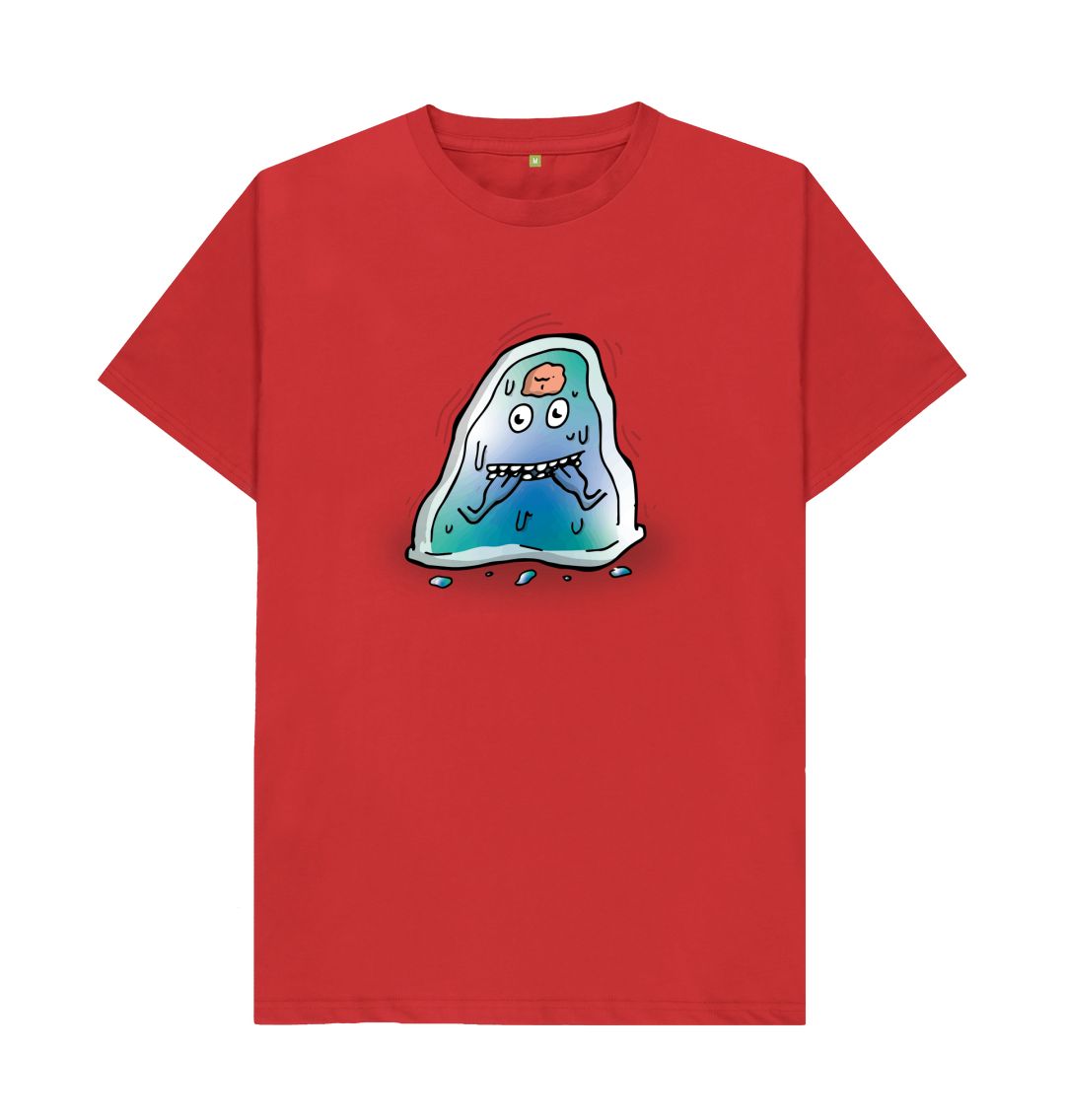Red I'm Nervous That's Okay Men's Mental Health Emotion T-Shirt Organic Cotton No Text