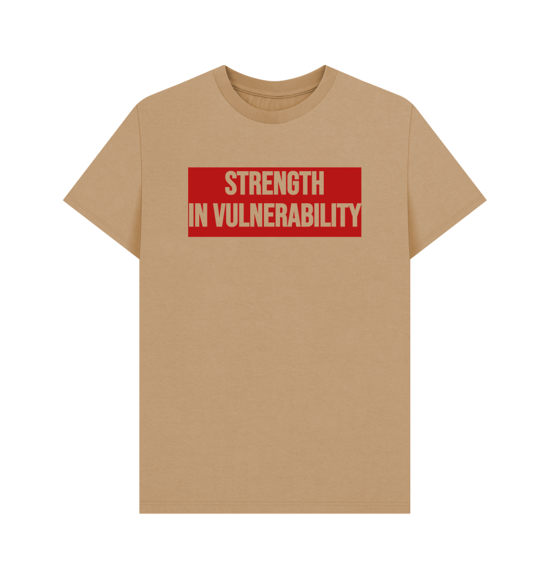 Sand Strength In Vulnerability Men's Mental Health Organic Cotton T-Shirt