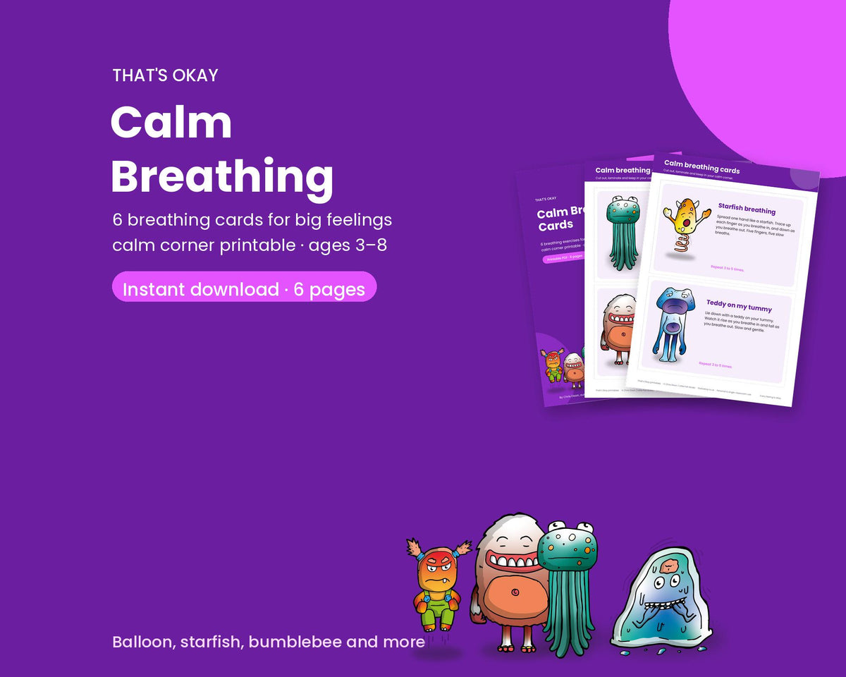Calm Breathing Cards (Printable PDF Download)