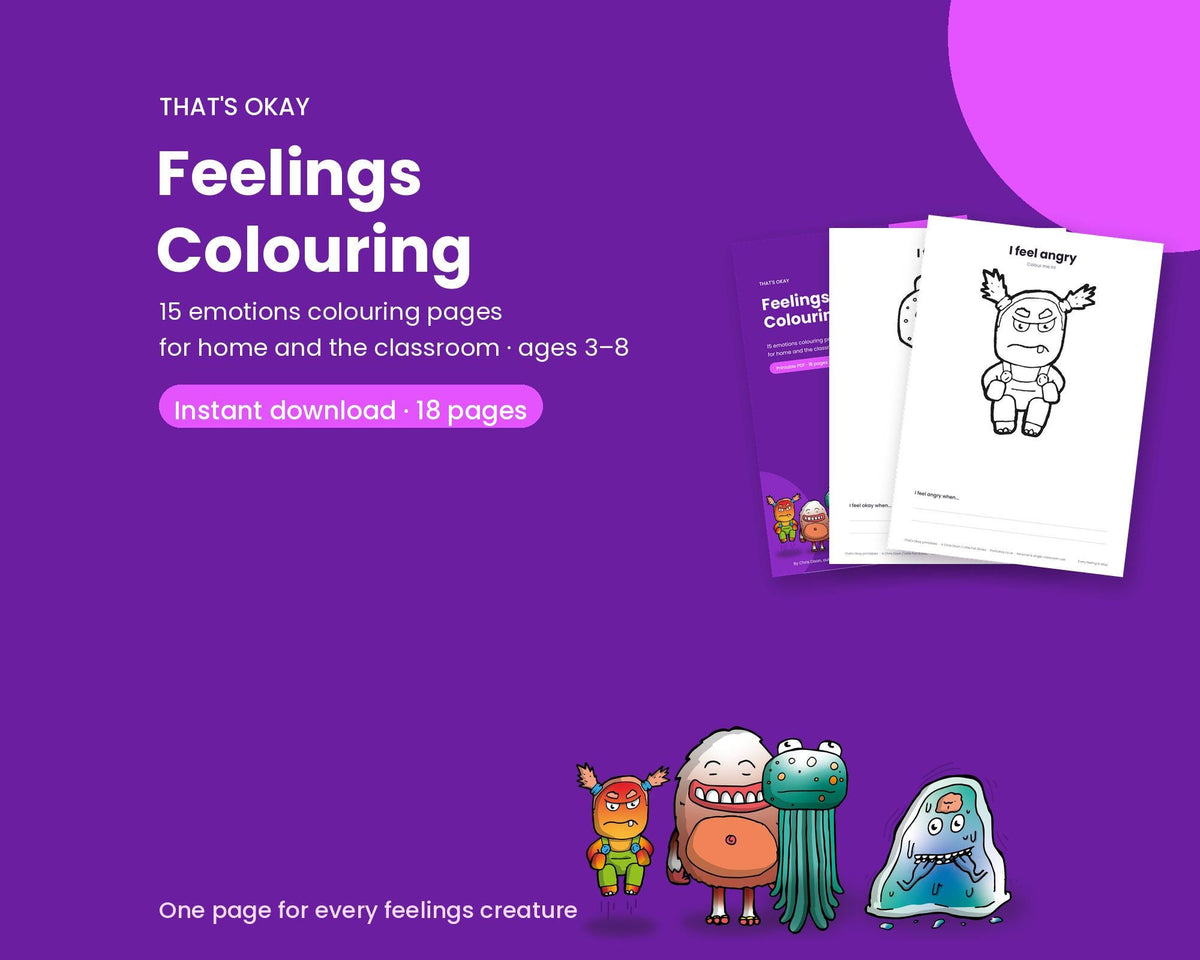 Feelings Colouring Pages (Printable PDF Download)