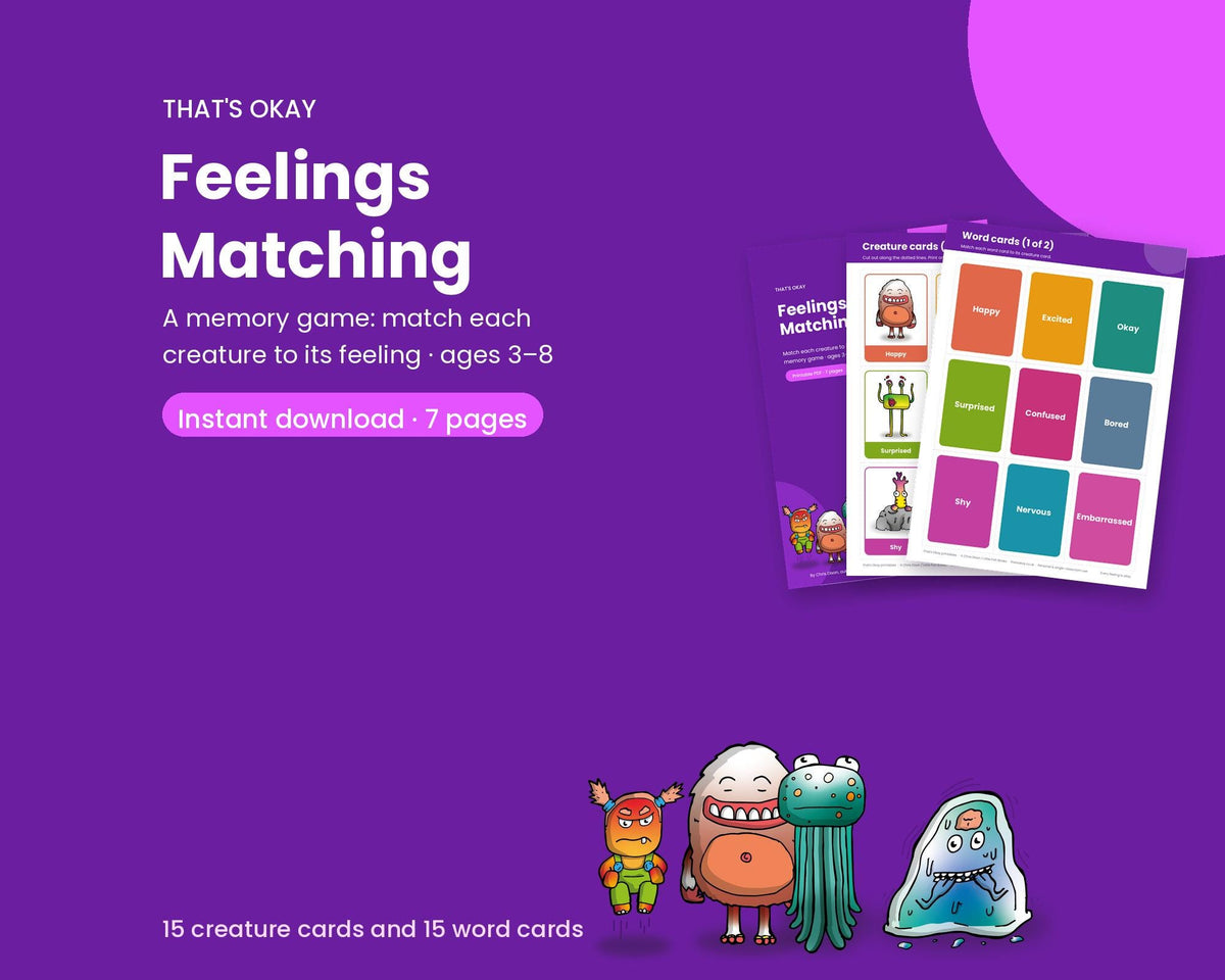 Feelings Matching Game (Printable PDF Download)