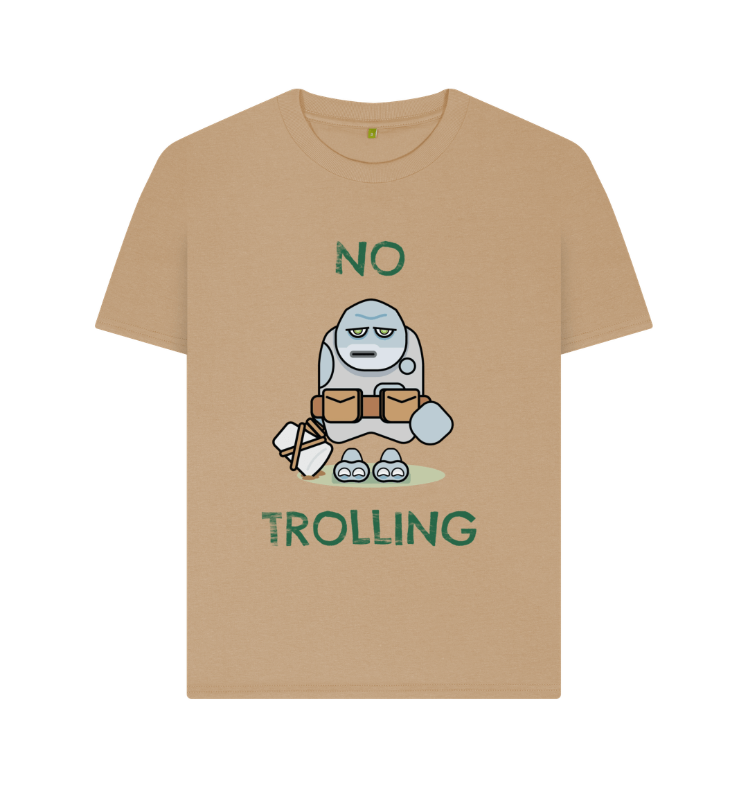 Sand Organic Cotton Woman's Mental Health T-Shirt No Trolling