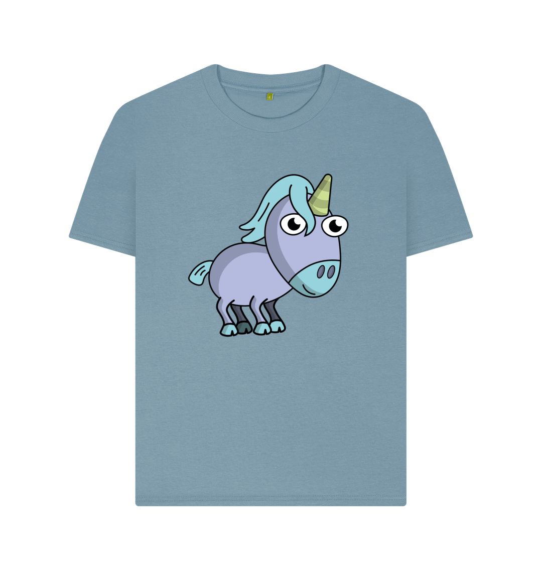 Stone Blue Unicorn Organic Cotton Women's T-shirt