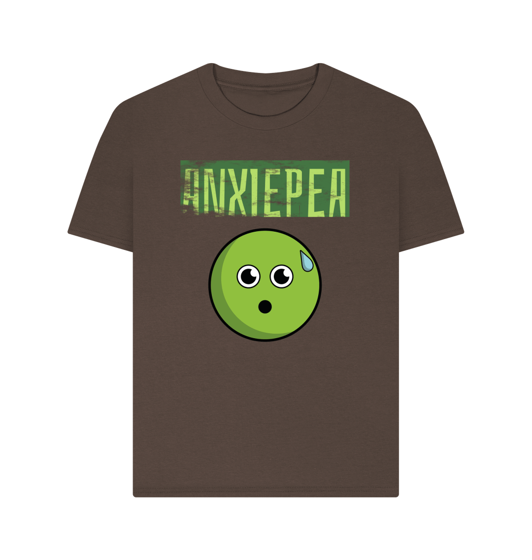 Chocolate Organic Cotton Anxiepea Mental Health Women's T-Shirt