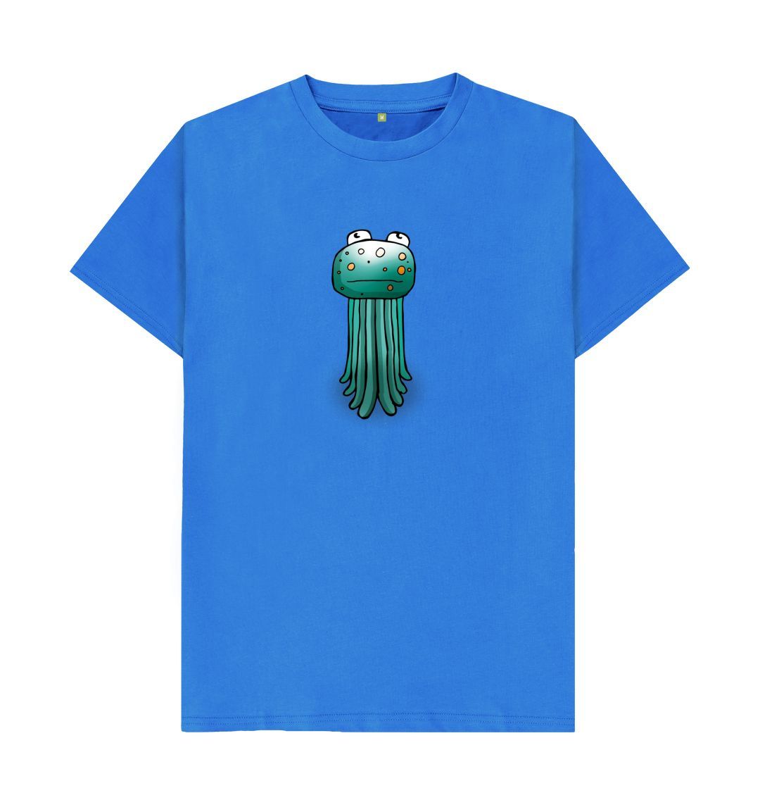Bright Blue I'm Okay That's Okay Men's Mental Health Emotion T-Shirt Organic Cotton No Text