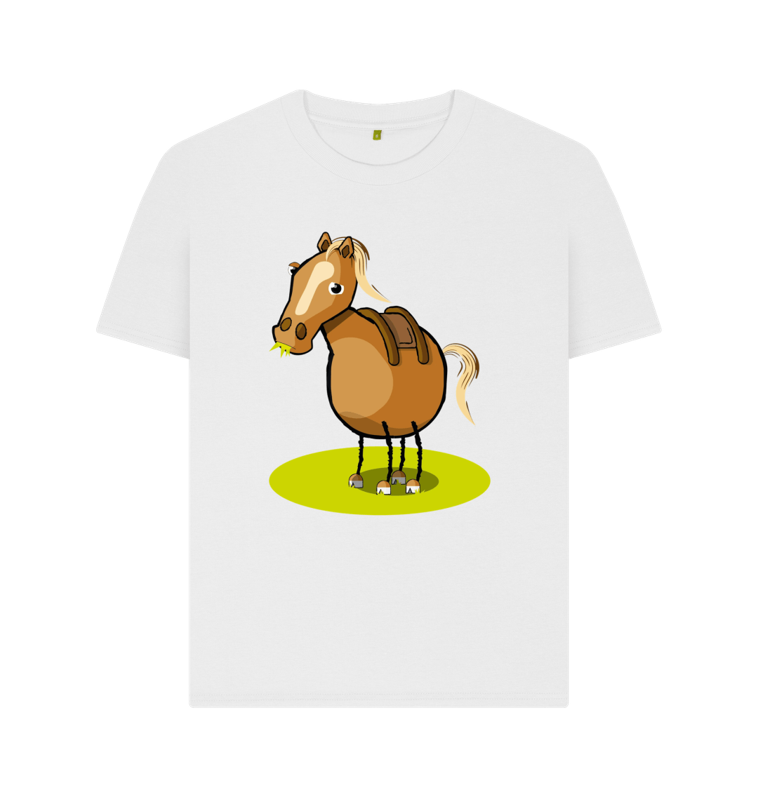 White Organic Cotton Woman's Funny Grumpy Horse Mental Health T-Shirt
