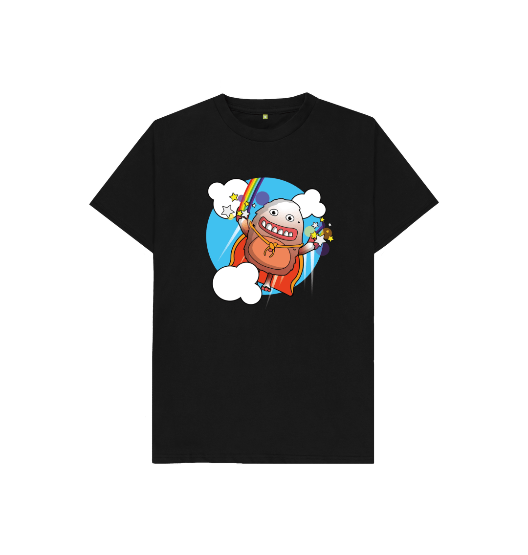 Black Organic Cotton Kindness is a Superpower Graphic Only Mental Health Children's T-Shirt