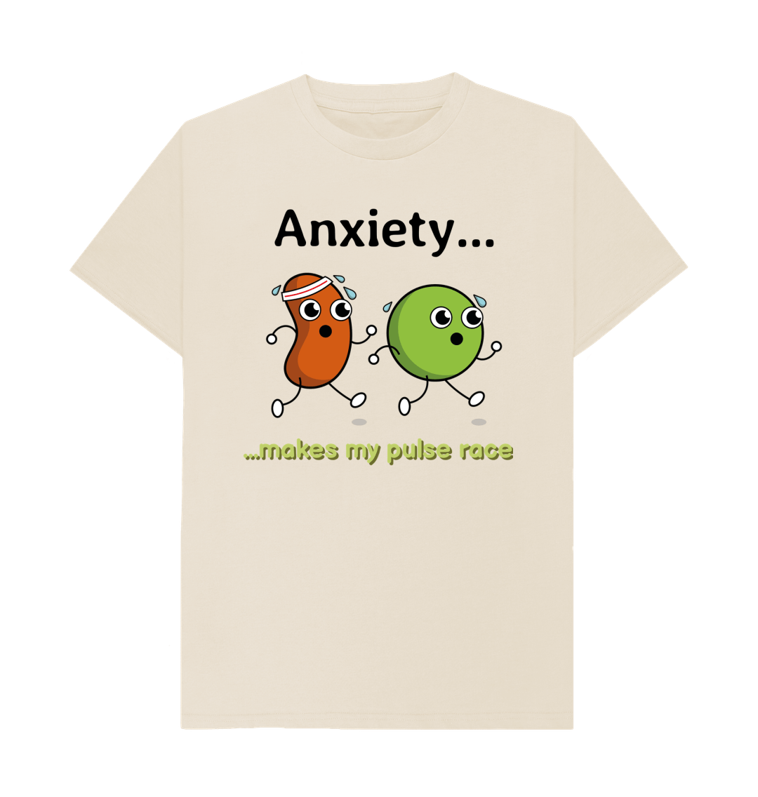 Oat Organic Cotton Anxiety Makes My Pulse Race Mental Health Men's T-Shirt
