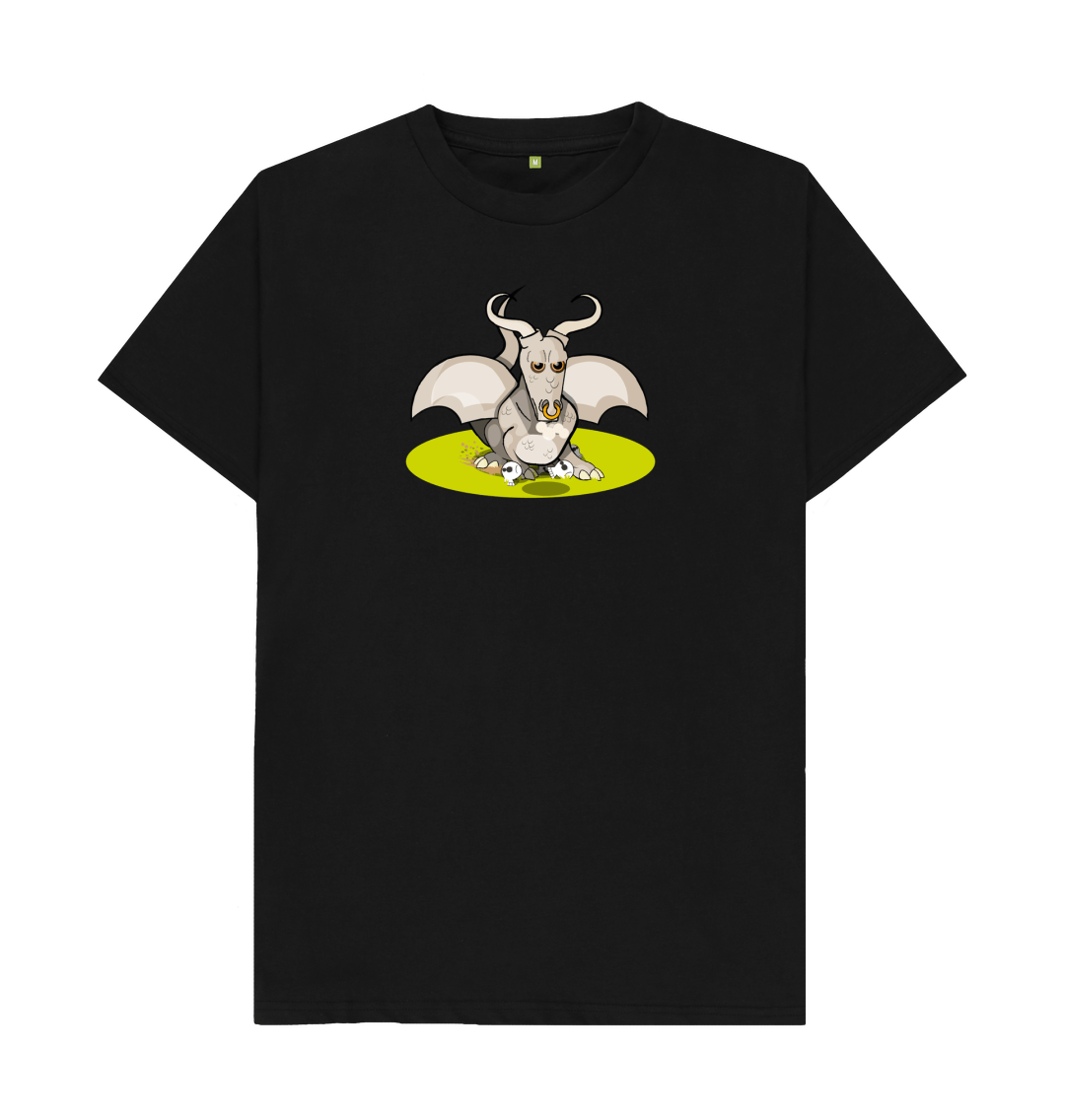 Black Angry Bull Dragon Men's Organic Cotton Mental Health T-Shirt