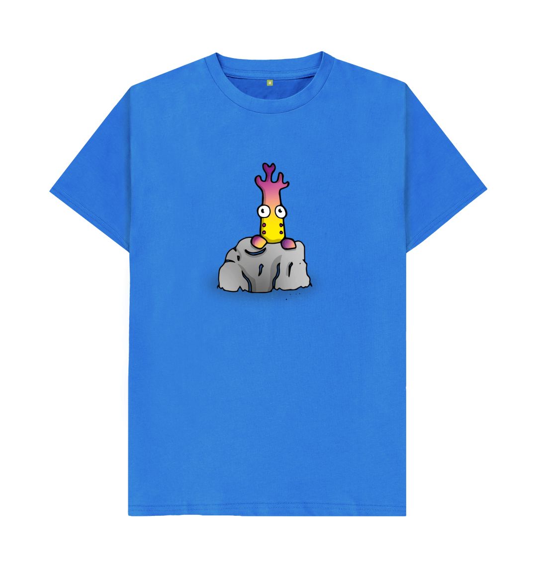 Bright Blue I'm Shy That's Okay Men's Mental Health Emotion T-Shirt Organic Cotton No Text