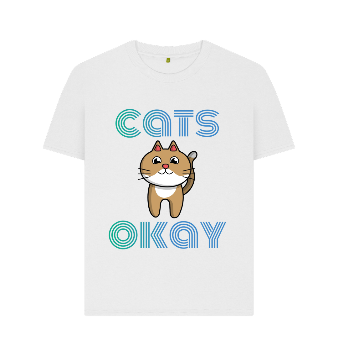 White Organic Cotton Cats Okay Mental Health Women's T-Shirt