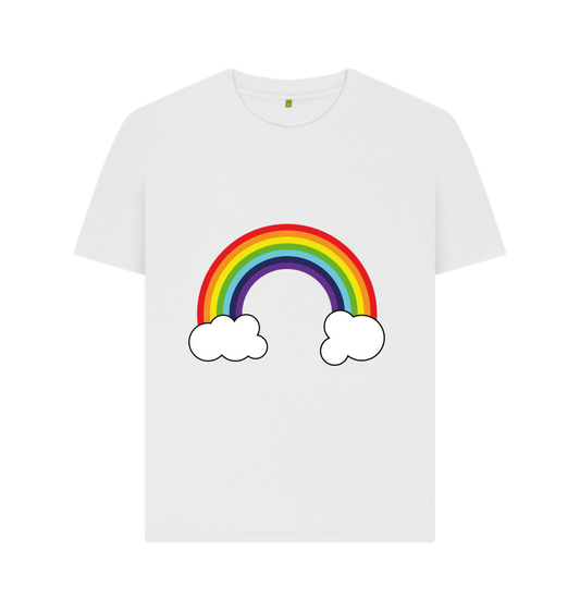White Organic Cotton Rainbow Graphic Only Mental Health Women's T-Shirt