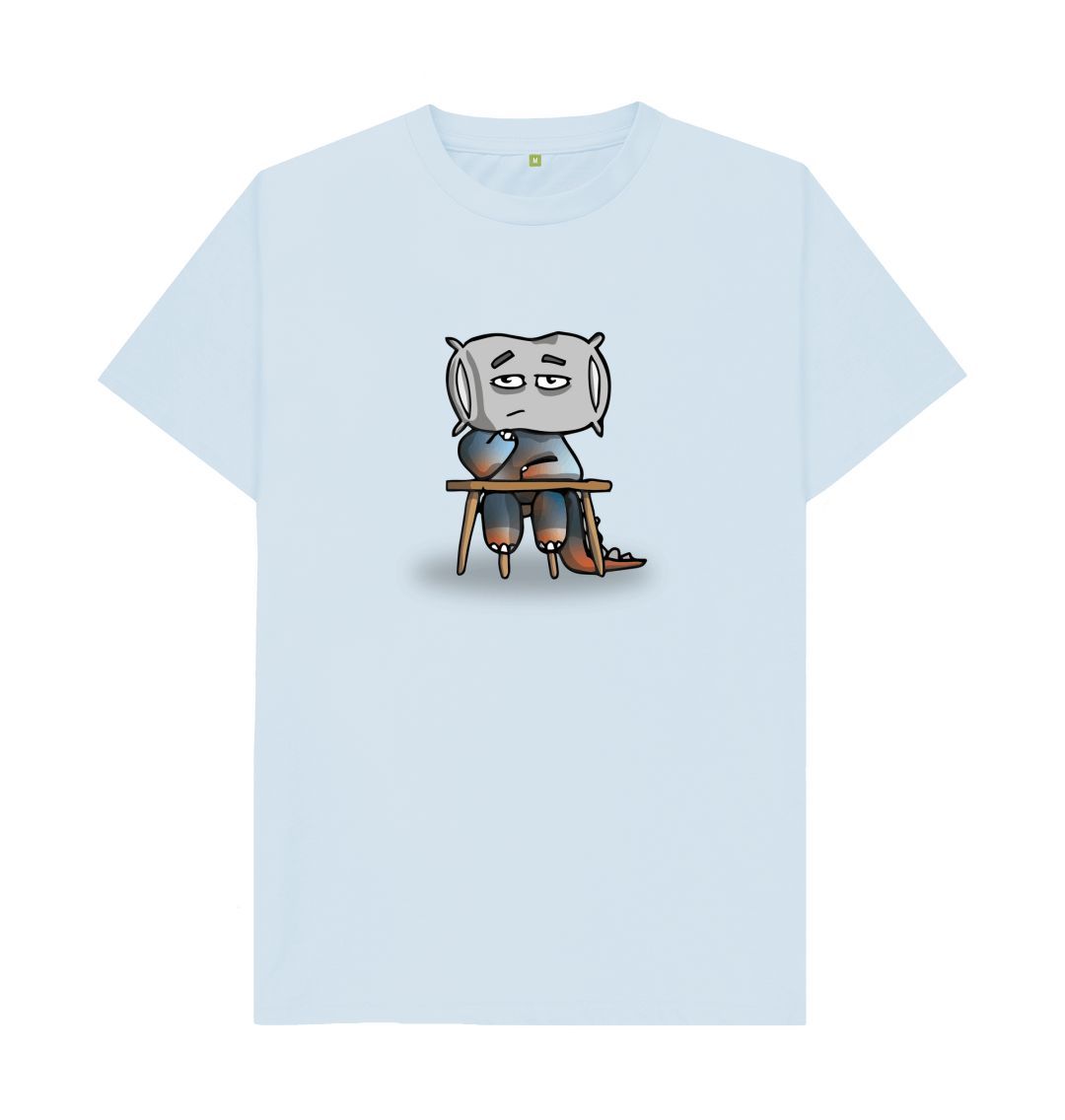 Sky Blue I'm Bored That's Okay Men's Mental Health Emotion T-Shirt Organic Cotton No Text