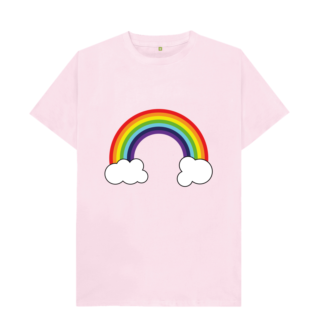 Pink Organic Cotton Rainbow Graphic Only Mental Health Men's T-Shirt