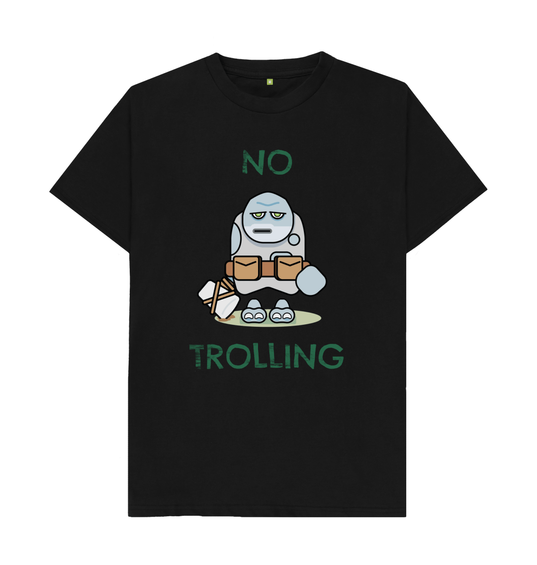 Black Organic Cotton Men's Mental Health T-Shirt No Trolling