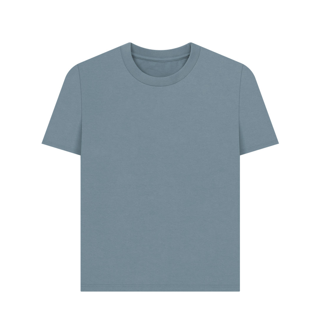Stone Blue Plain Organic Cotton Women's T-Shirt