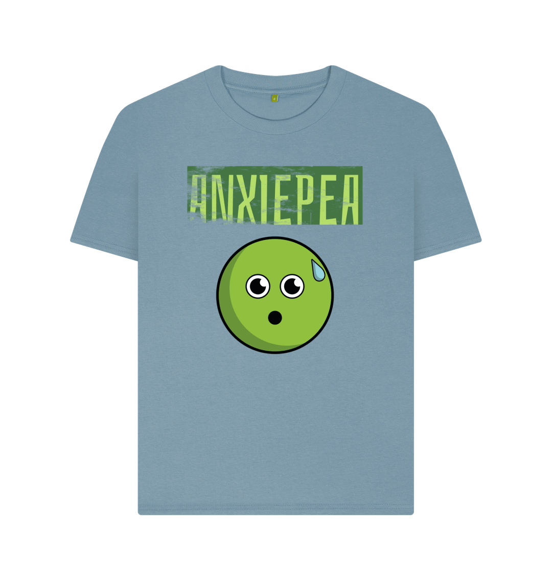 Stone Blue Organic Cotton Anxiepea Mental Health Women's T-Shirt