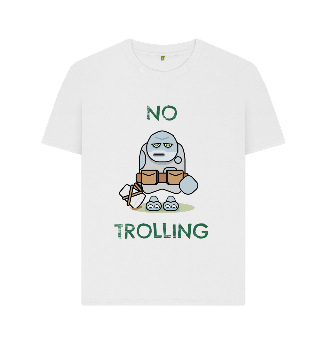 White Organic Cotton Woman's Mental Health T-Shirt No Trolling