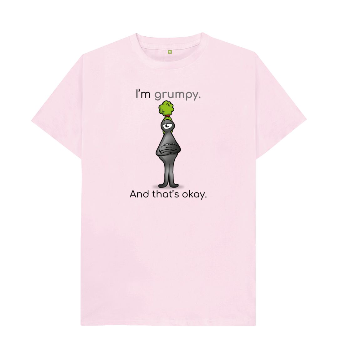 Pink Grumpy Emotion Men's Organic Mental Health T-Shirt