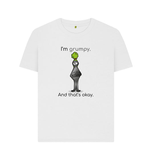 White Grumpy Emotion Woman's Organic Mental Health T-Shirt