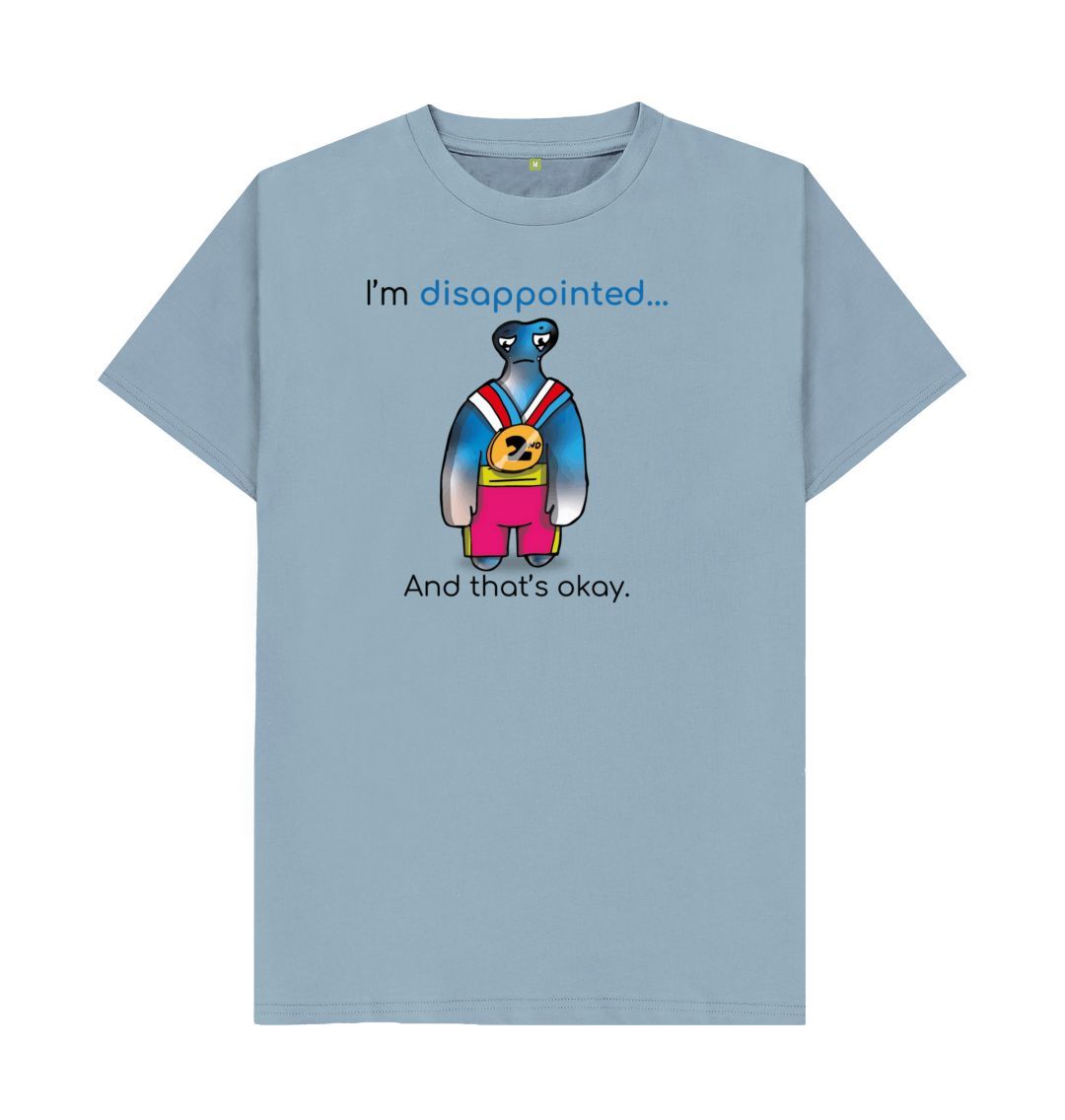 Stone Blue I'm Disappointed That's Okay Men's Mental Health Emotion T-Shirt Organic Cotton