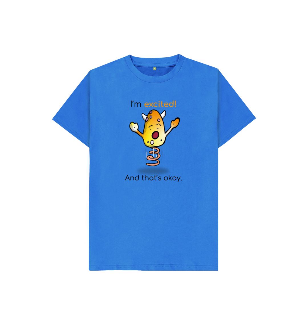 Bright Blue Excited Emotion Children's Organic T-Shirt