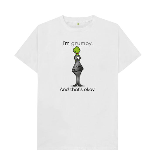 White Grumpy Emotion Men's Organic Mental Health T-Shirt