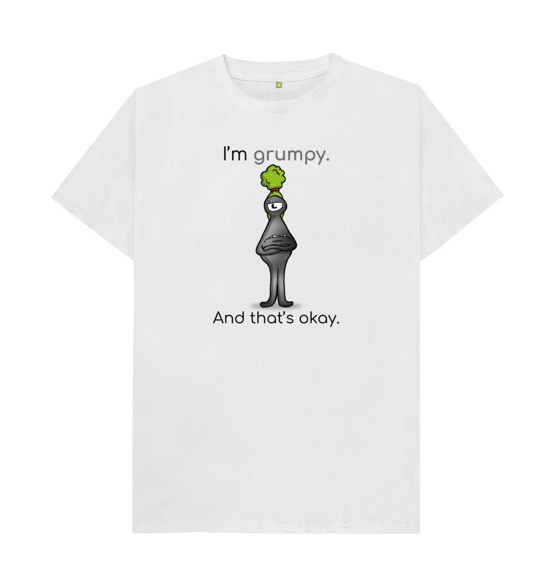 White Grumpy Emotion Men's Organic Mental Health T-Shirt