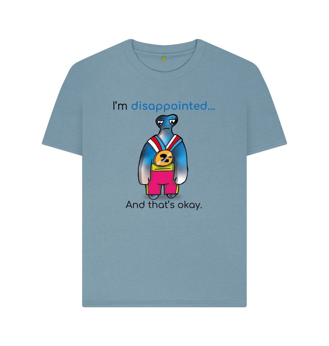 Stone Blue Disappointed Emotion Woman's Organic Mental Health T-Shirt