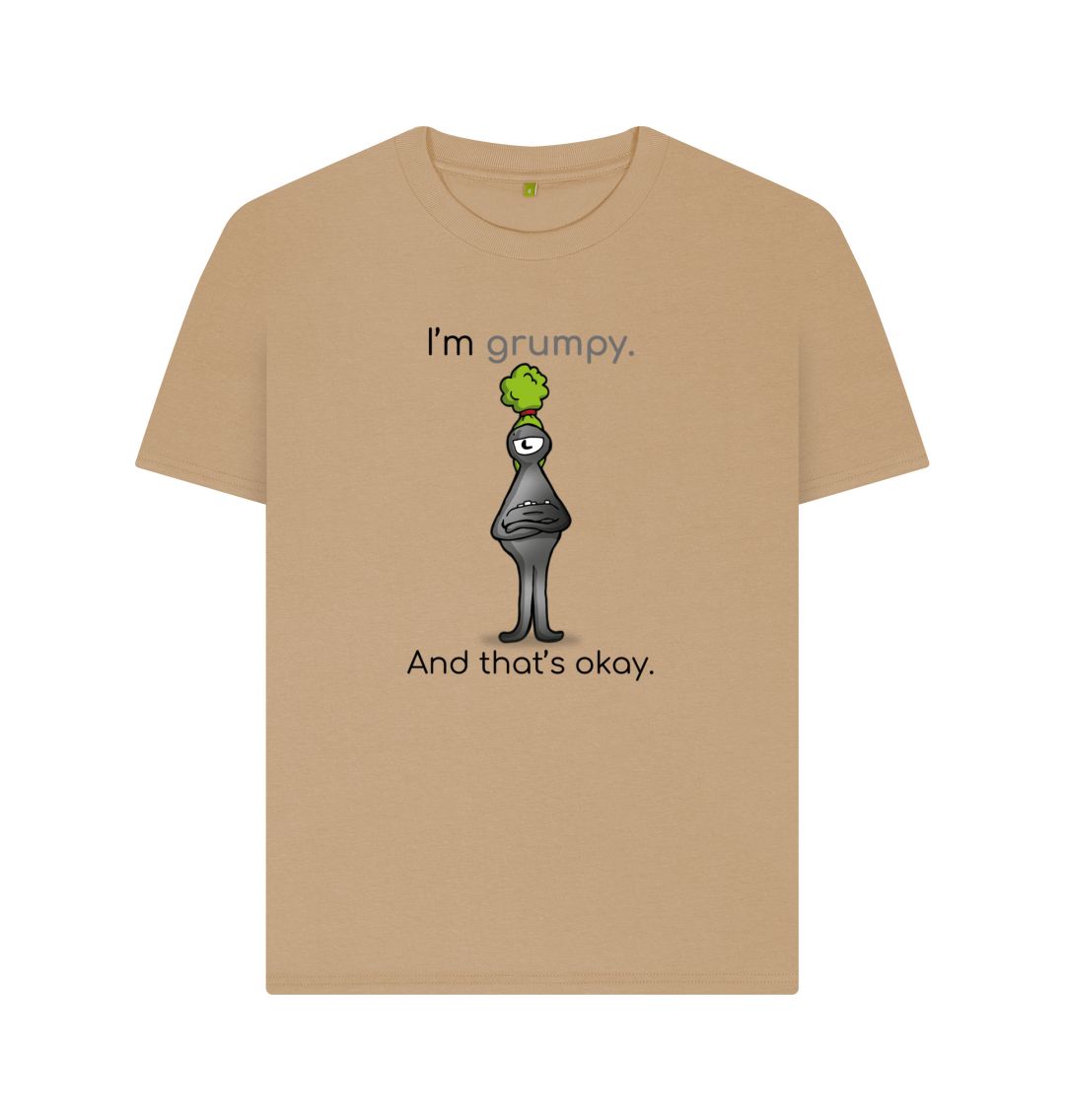 Sand Grumpy Emotion Woman's Organic Mental Health T-Shirt