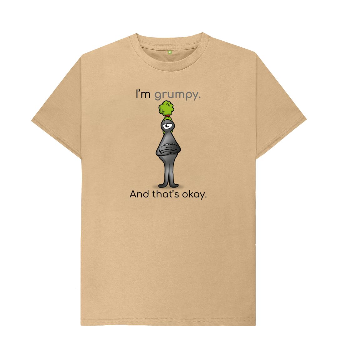 Sand Grumpy Emotion Men's Organic Mental Health T-Shirt