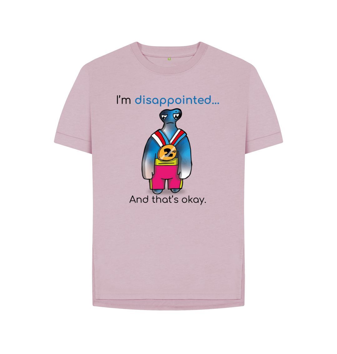 Mauve Disappointed Emotion Woman's Relaxed Organic Mental Health T-Shirt