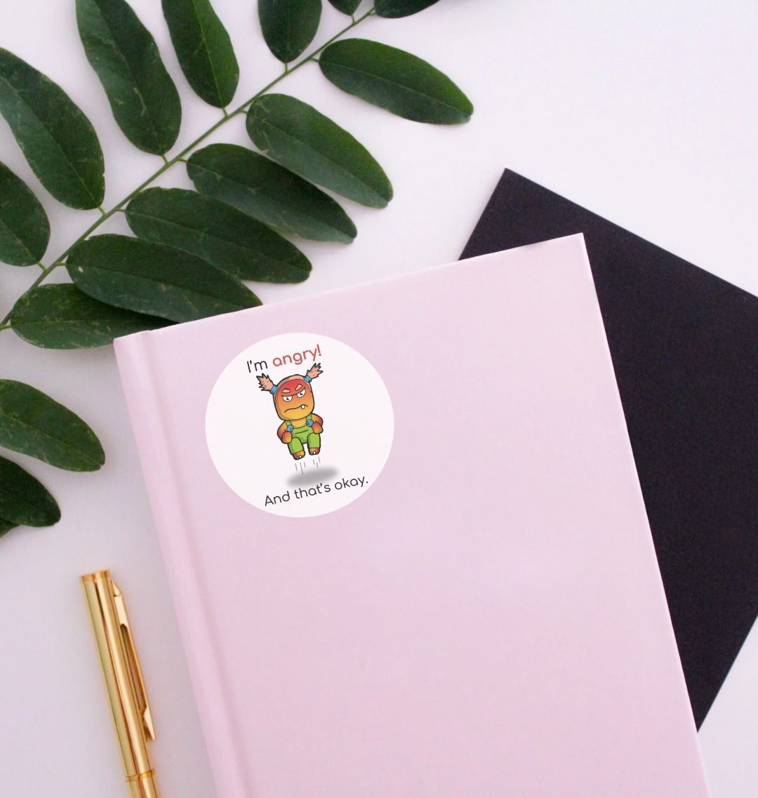 "I'm angry! And that's okay!" Mental Health Sticker