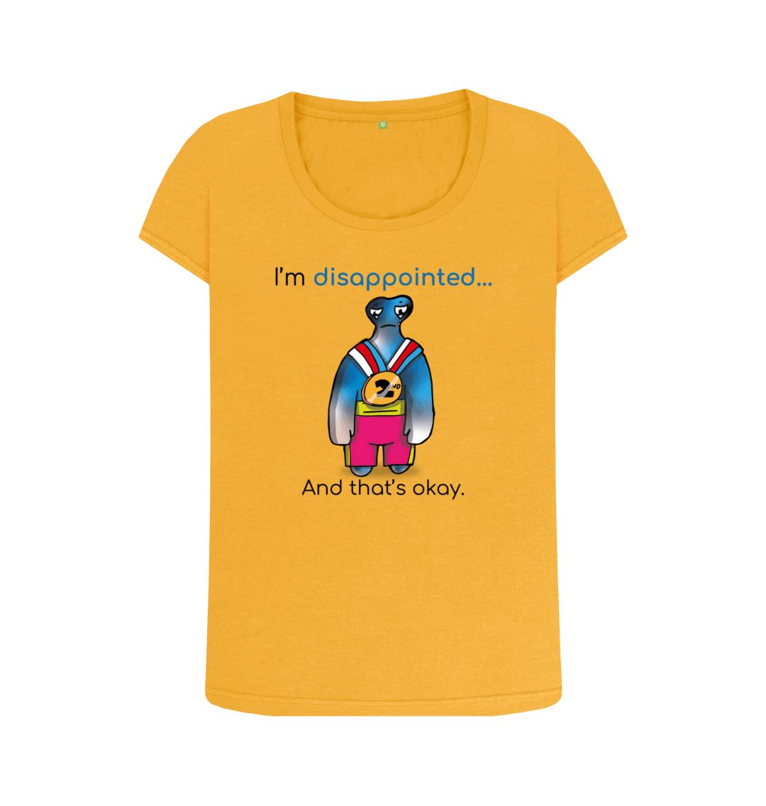 Mustard Disappointed Emotion Woman's Scoop Neck Organic Mental Health T-Shirt
