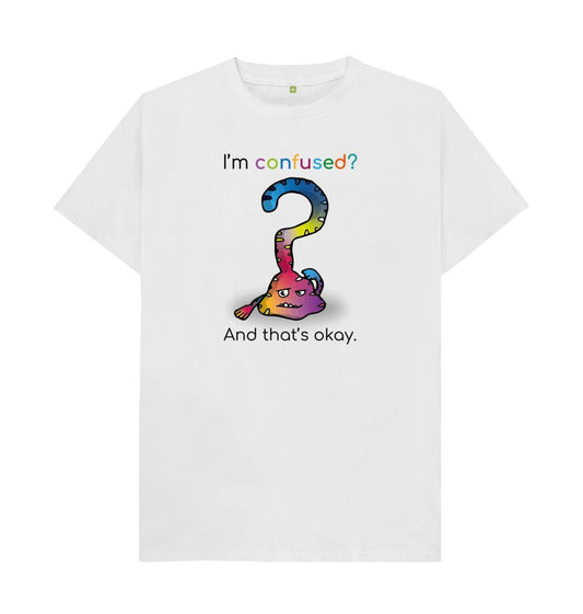 White Confused Emotion Men's Organic Mental Health T-Shirt