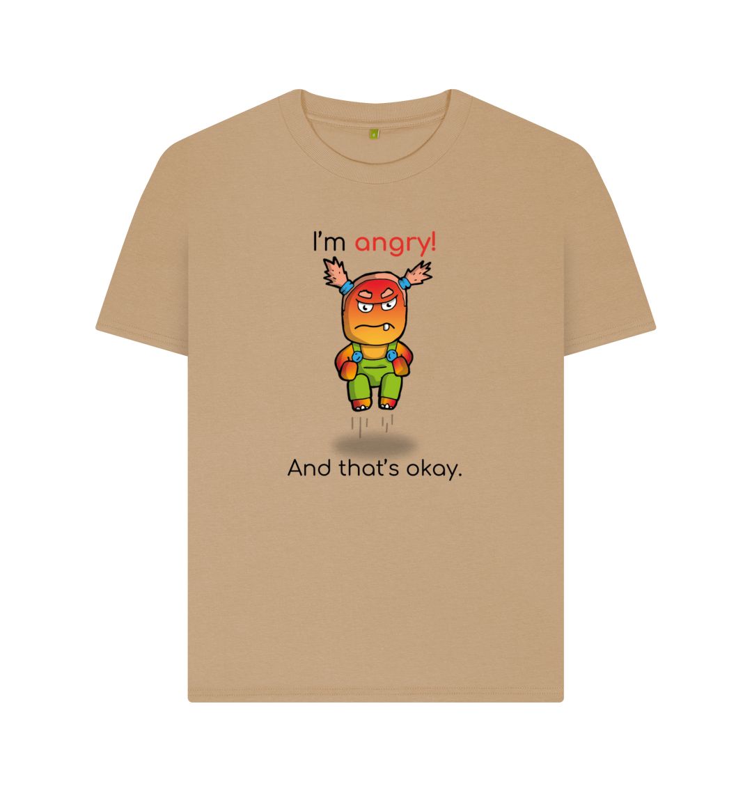 Sand Angry Emotion Woman's Organic Mental Health T-Shirt